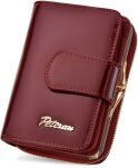 Dámská peněženka z pravé kůže elegantní zip klip RFID - bordová - 2