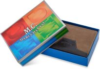 Dvoubarevná pánská peněženka z pravé kůže - béžová - 5