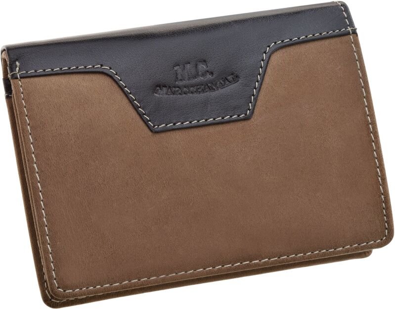 Dvoubarevná pánská peněženka z pravé kůže - béžová