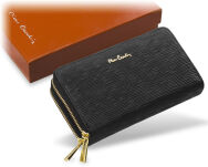 Kožená dámská peněženka psaníčko pierre cardin módní ražení černá - 6