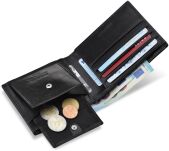 Značková pánská peněženka pierre cardin kožená malá v klasickém stylu ochrana rfid secure - černá - 5