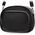 Malá dámská kabelka crossbody s kapsičkami třemi přihrádkami klasická taška - černá - 5