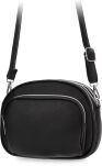 Malá dámská kabelka crossbody s kapsičkami třemi přihrádkami klasická taška - černá - 2