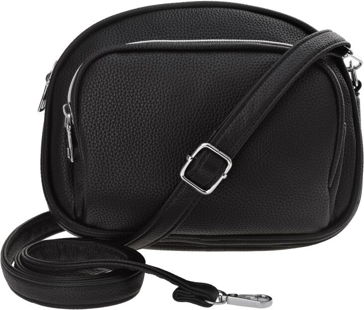 Malá dámská kabelka crossbody s kapsičkami třemi přihrádkami klasická taška - černá