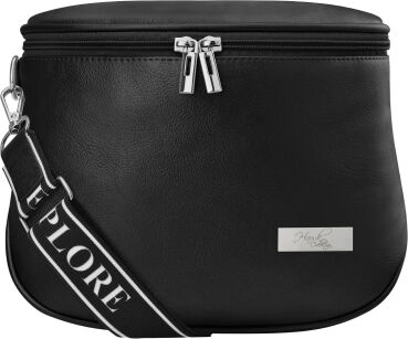 Velká dámská ledvinka 2v1 crossbody kabelka - černá