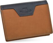 Dvoubarevná pánská peněženka z přírodní kůže - rezavá - 6