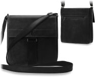 Kožená pánská listonoška brašna s klopou značky baleine černá - 6