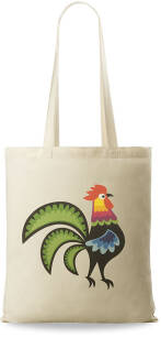 Kabelka shopper bag eko bavlněná taška s potiskem na nákupy béžová cock
