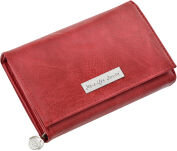 Dámská objemná peněženka z přírodní mramorově hladké kůže peněženka na mince jennifer jones na zip - červená - 2