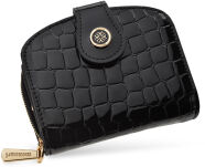 Monnari malá kožená dámská peněženka lakovaná třídílná se vzorem kůže - černá - 3