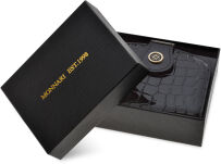 Monnari malá kožená dámská peněženka lakovaná třídílná se vzorem kůže - černá - 4