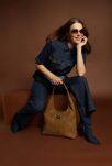 Monnari dámská kabelka typu pytel velká zamszová nubuková shopper taška na rameno - camel - 5