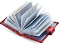 Elegantní pouzdro na karty vizitky lakovaná kůže - červená - 3