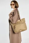 Monnari velká dámská kabelka shopper Monnari lehká na rameno s kapsami a zipem - béžová - 5