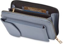 Malá dámská kabelka crossbody 2v1 na telefon peněženka psaníčko - modrá - 2