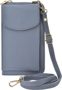 Malá dámská kabelka crossbody 2v1 na telefon peněženka psaníčko - modrá