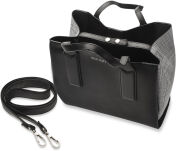 Výjmečná dámská kabelka listonoška kufřík monnari přes rameno s kovově laděným hadím vzorem pudrová růže - 4