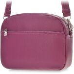 Klasická malá poštovní taška přes rameno s koženým popruhem - fialová - 2