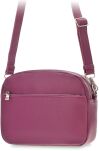 Klasická malá poštovní taška přes rameno s koženým popruhem - fialová - 4