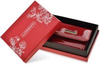 Dámská lakovaná peněženka lorenti malá peněženka se sponou rfid - červená - 3