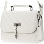 Pevná dámská kabelka kufřík prošívaná kůže červená - 2