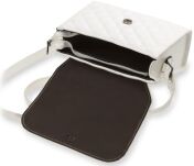 Pevná dámská kabelka kufřík prošívaná kůže červená - 5