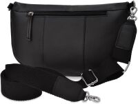 Peterson dámský kožený sáček klasická elegantní ledvinka kabelka z přírodní kůže - černá - 2