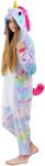 Pyžamo kigurumi jednodílný kostým s kapucí – duhový jednorožec hvězdičkya - 2