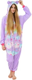 Kigurumi jednodílné pyžamo overal s kapucí – panda s hvězdičkami
