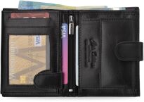 Pánská kožená peněženka Peterson s RFID na karty a bankovky se zapínáním - černá - 4
