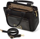 Monnari vodotěsná dámská klasická kabelka do ruky a přes rameno postbag s kapsou - černá - 4