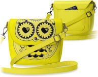 Dívčí kabelka crossbody s potiskem sovy - neonově žlutá - 6