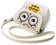 Módní dívčí kabelka listonoška s potiskem sovy žlutá - 4