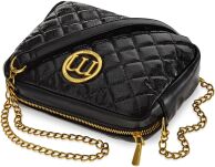 Monnari prošívaná dámská crossbody kabelka na řetízku s logem - černá - 3