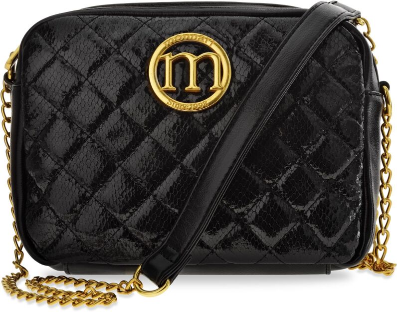 Monnari prošívaná dámská crossbody kabelka na řetízku s logem - černá