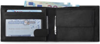 Klaklasická kožená pánská peněženka cavaldi horizontální elegantní objemná - černá - 3