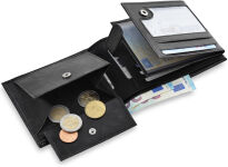 Klaklasická kožená pánská peněženka cavaldi horizontální elegantní objemná - černá - 4