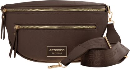 Dámská ledvinka Peterson elegantní crossbody kabelka přes rameno s kapsami - hnědá