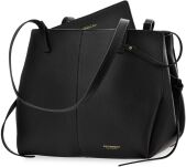 Dámská kabelka shopper Peterson XXL prostorná taška na rameno s kapsičkou A4 z eko kůže - černá - 5