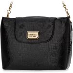 Monnari dámská kabelka s krátkým držadlem lakovaná kufříková poštovní brašna aktovka - černá - 4