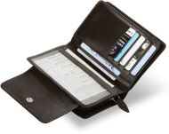 Dámská peněženka s klopou na zip - přírodní kůže - hnědá - 5