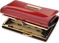 Lakovaná dámská peněženka Monnari portmonetka na kovový uzávěr - červená - 3