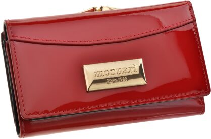 Lakovaná dámská peněženka Monnari portmonetka na kovový uzávěr - červená