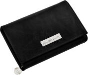 Dámská objemná peněženka z přírodní mramorově hladké kůže peněženka na mince jennifer jones na zip - černá - 2