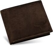 Pánská kožená malá peněženka raw style buffalo wild rfid protection - hnědá - 2